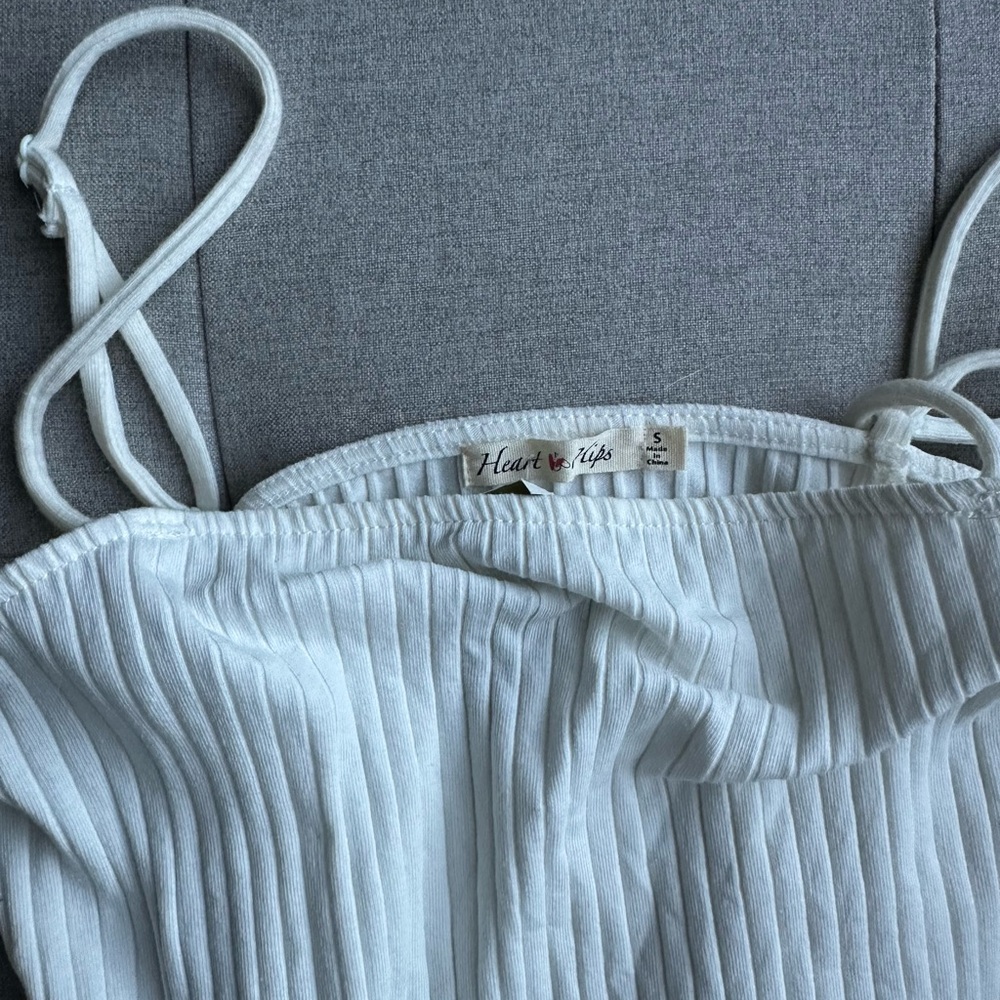 White Ribbed One Piece - Picture 3 of 4